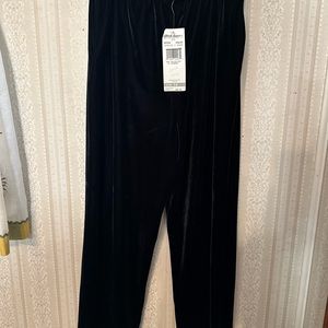 NEW Alfred Dunner Black Soft Comfy Velour Casual Pull-on Elastic Pants Size 14